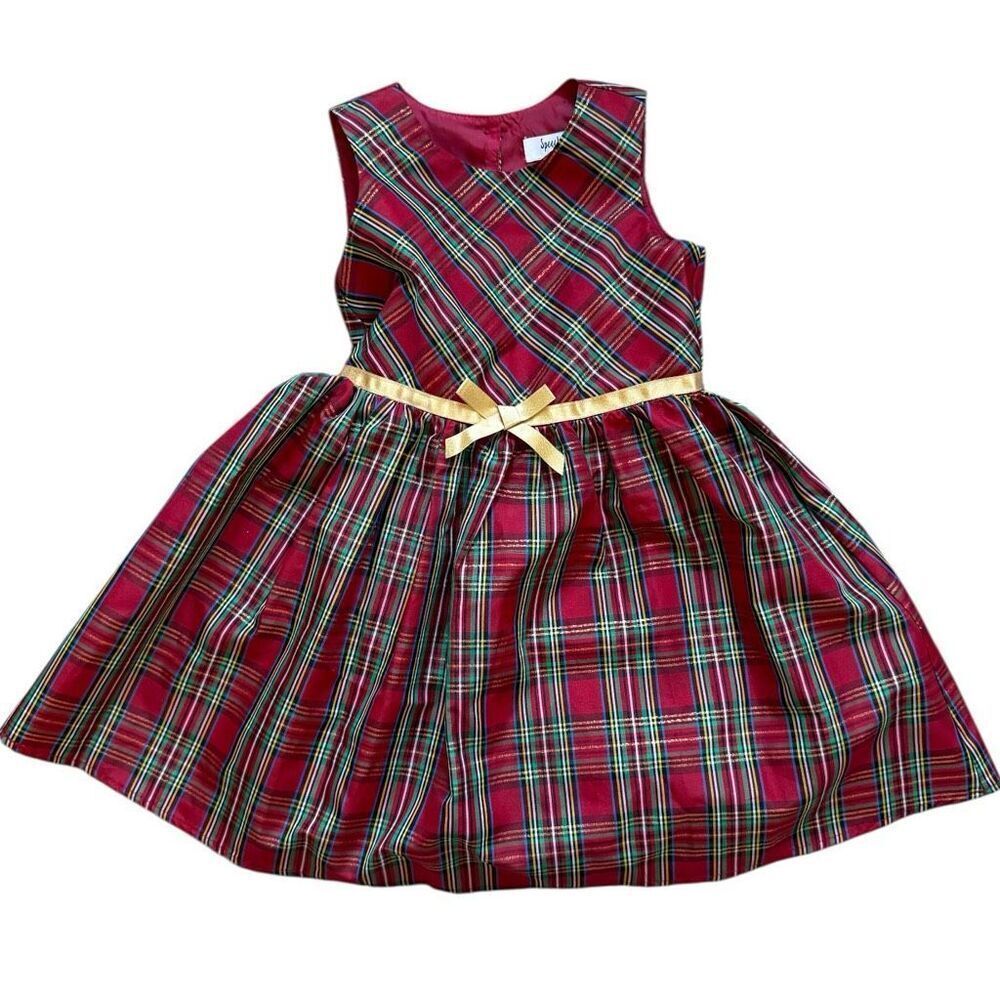 New Youth Girls Speechless Kids Red Tartan Sleeveless Christmas Dress - Sz 4